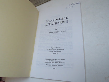 Old Roads To Strathardle By John Kerr 1984 (Vintage Travel History Book) book image 3