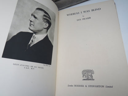Whereas I Was Blind By Ian Fraser 1943 book image 2