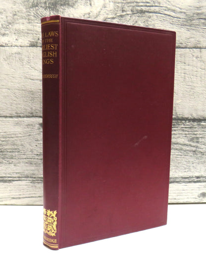 The Laws of the Earliest English Kings Edited and Translated By F.L. Attenborough 1922 book front cover