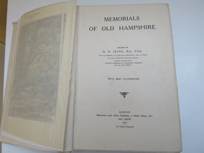 Memorials of Old Hampshire Edited By G. E. Jeans 1906 book image 3