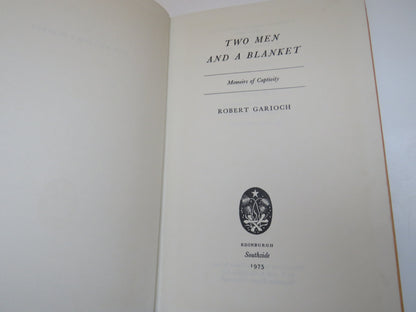 Two Men and A Blanket Memoirs of Captivity By Robert Garioch 1975 book image 2