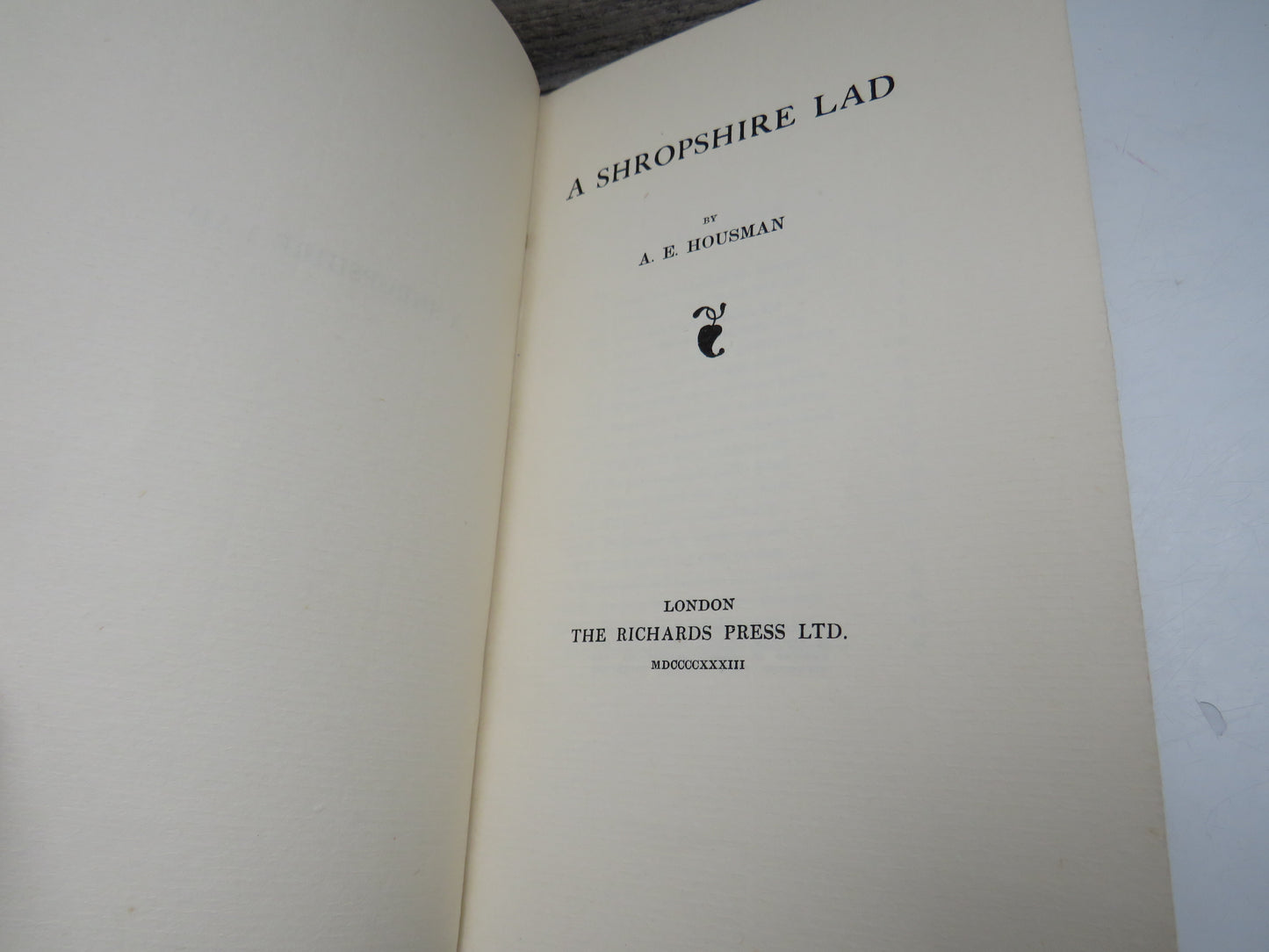 A Shropshire Lad By A.E. Housman 1933