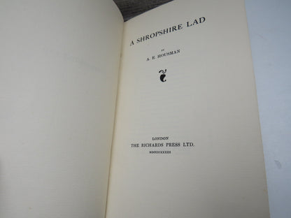 A Shropshire Lad By A.E. Housman 1933