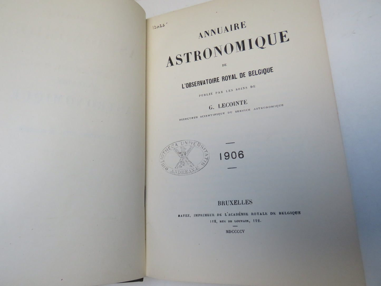 Annuaire Astronomique De L'Observatoire Royal De Belgique By G. Lecointe