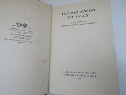 Introduction To Sally By The Author of "Elizabeth and Her German Garden" 1926 book image 2