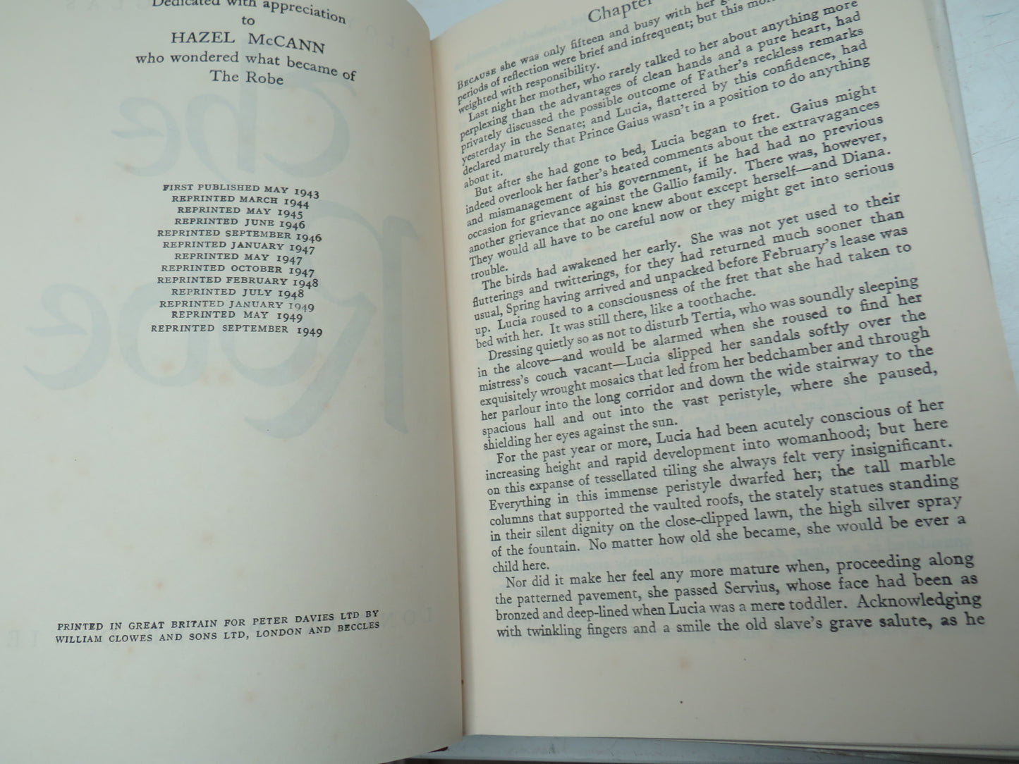 The Robe By Lloyd C. Douglas 1949