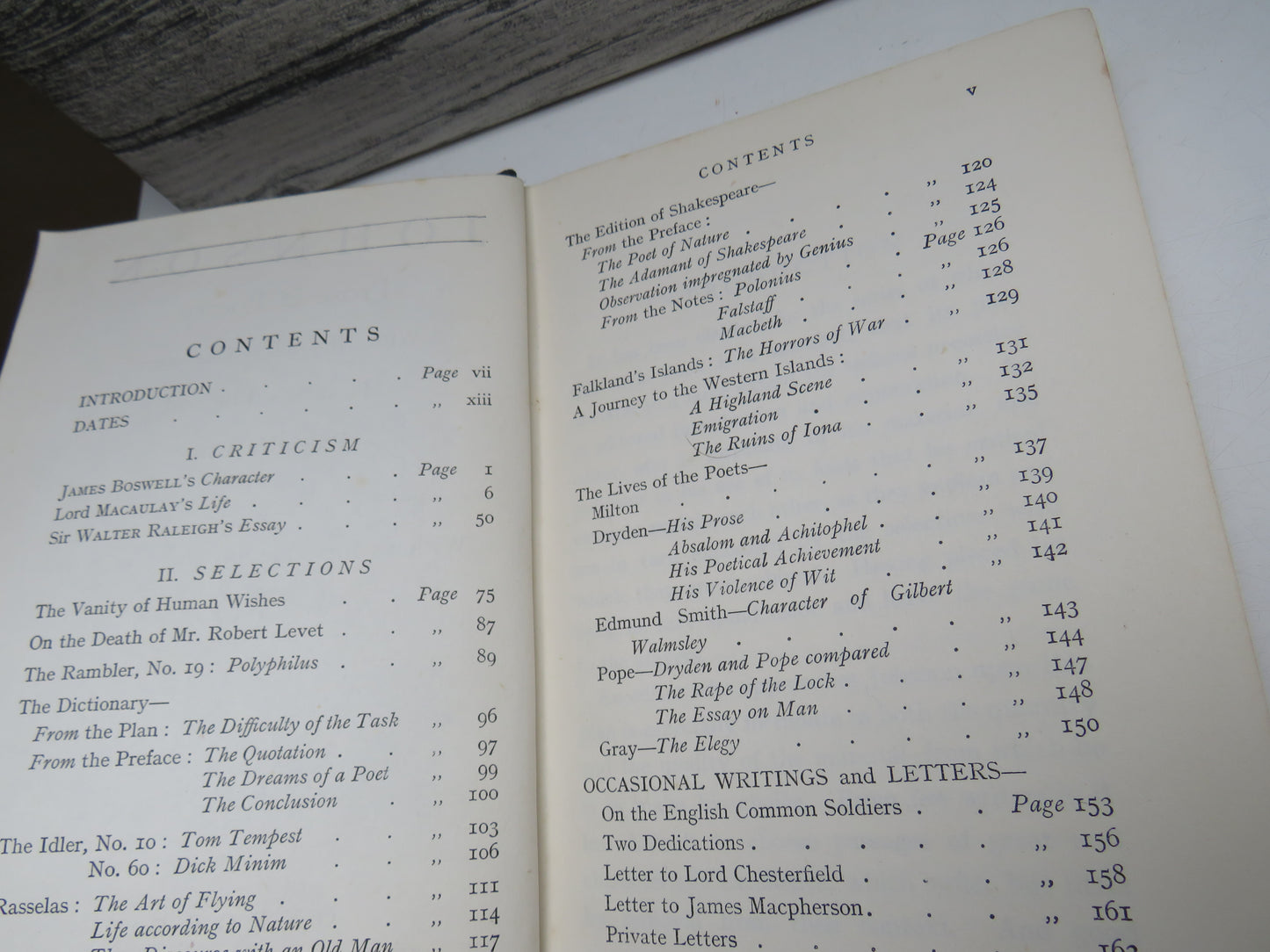 Johnson Prose & Poetry With Boswell's Character Macaulay's Life and Raleigh's Essay With An Introduction and Notes By R.W. Chapman