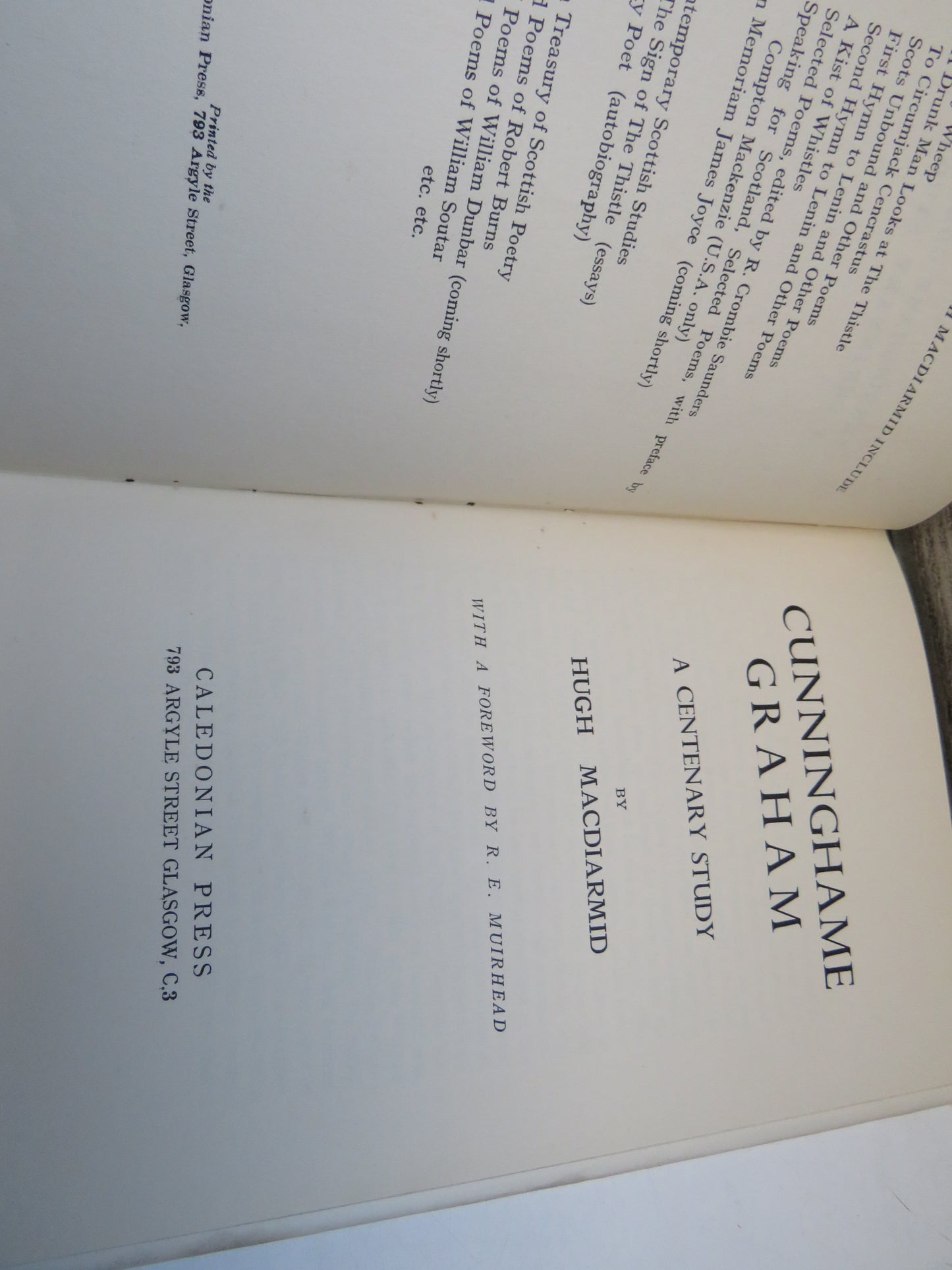 Cunninghame Graham A Centenary Study By Hugh Macdiarmid
