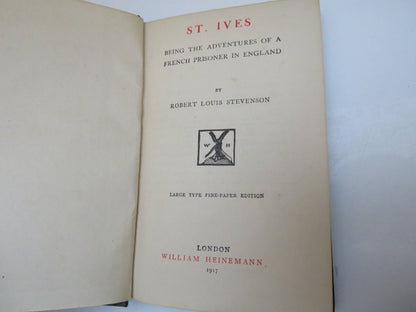 St, Ives Being The Adventures of a French Prisoner In England By Robert Louis Stevenson 1917 book image 2