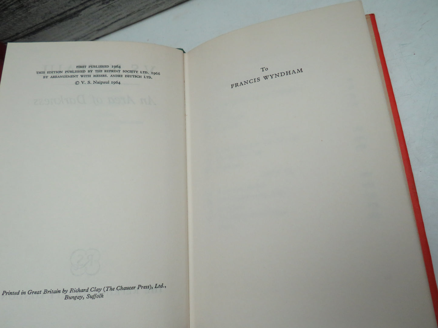 An Area of Darkness By V.S. Naipaul 1966