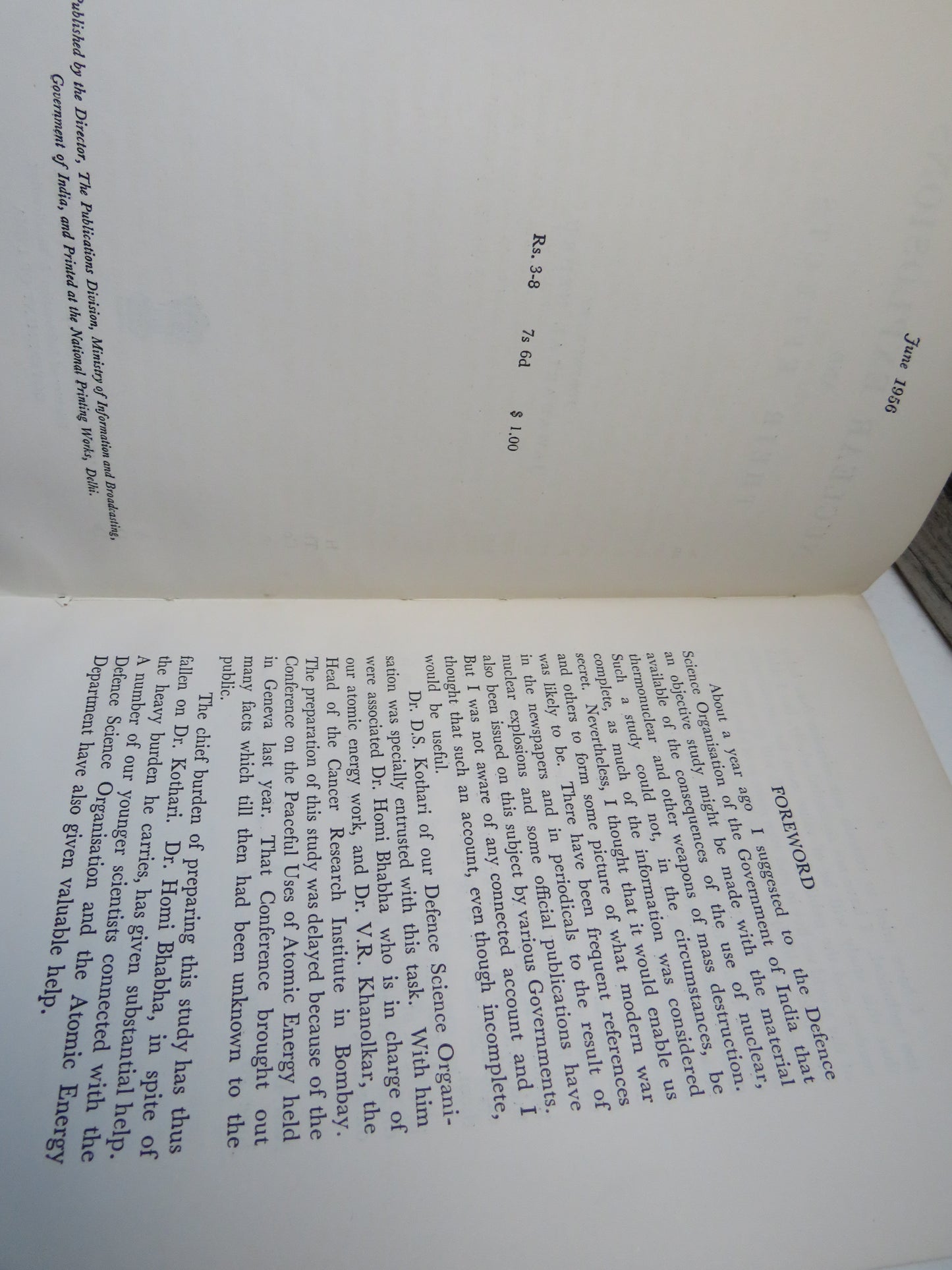 Nuclear Explosions and Their Effects Foreword By Jawaharlal Nehru 1956