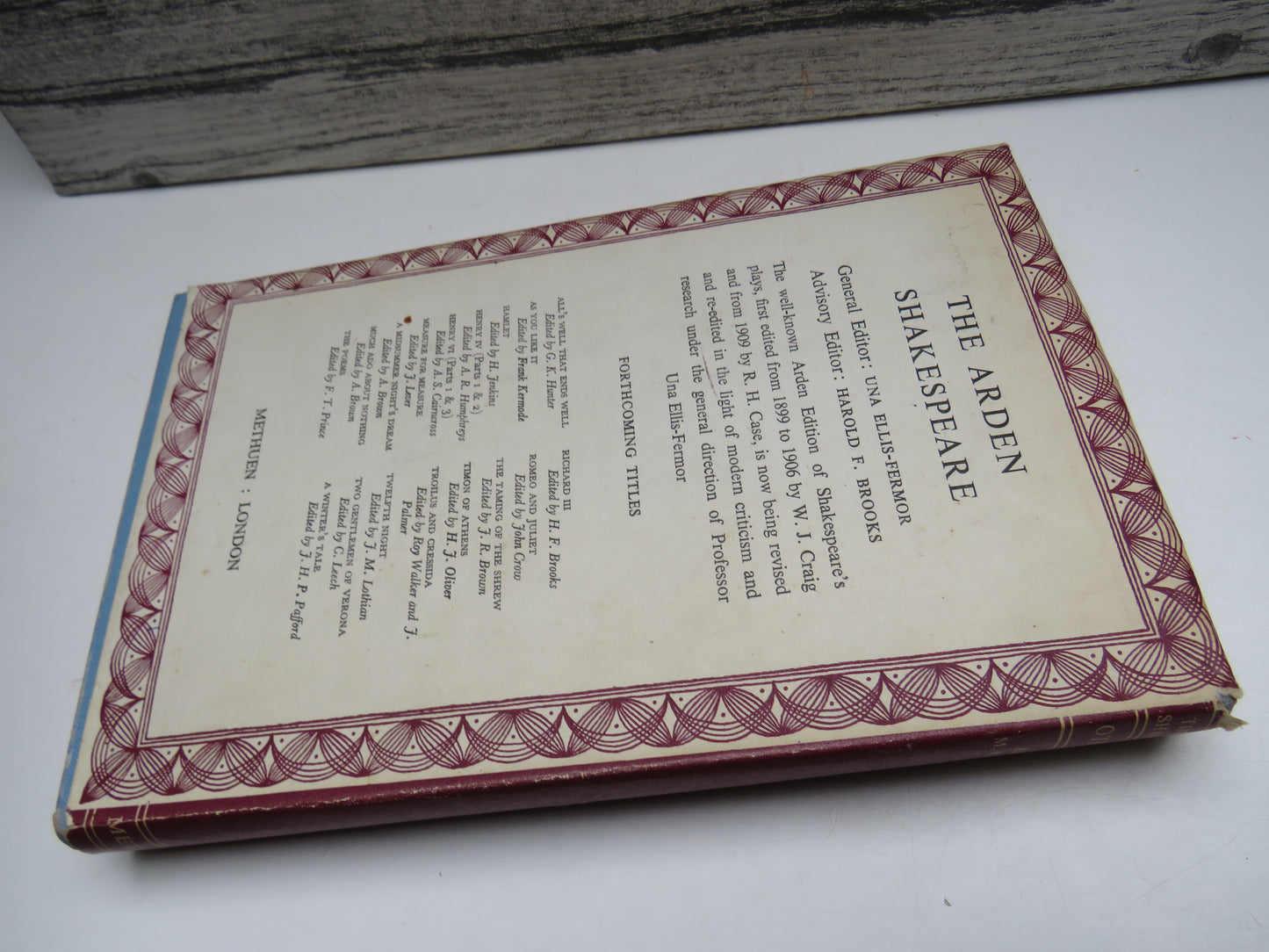 The Arden Edition of the Works of William Shakespeare Othello Edited By M.R. Ridley 1958