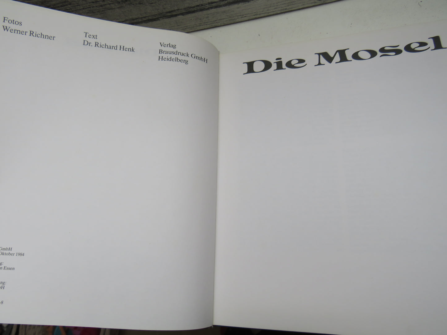 Die Mosel Fotos, Werner Richner, Text Dr. Richard Henk 1984