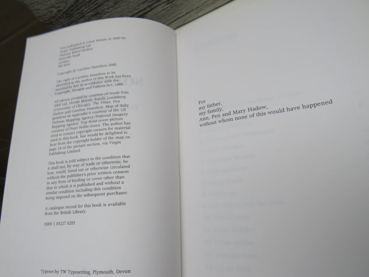 South Pole 2000 Five Woman In Search of an Adventure By Caroline Hamilton 2000