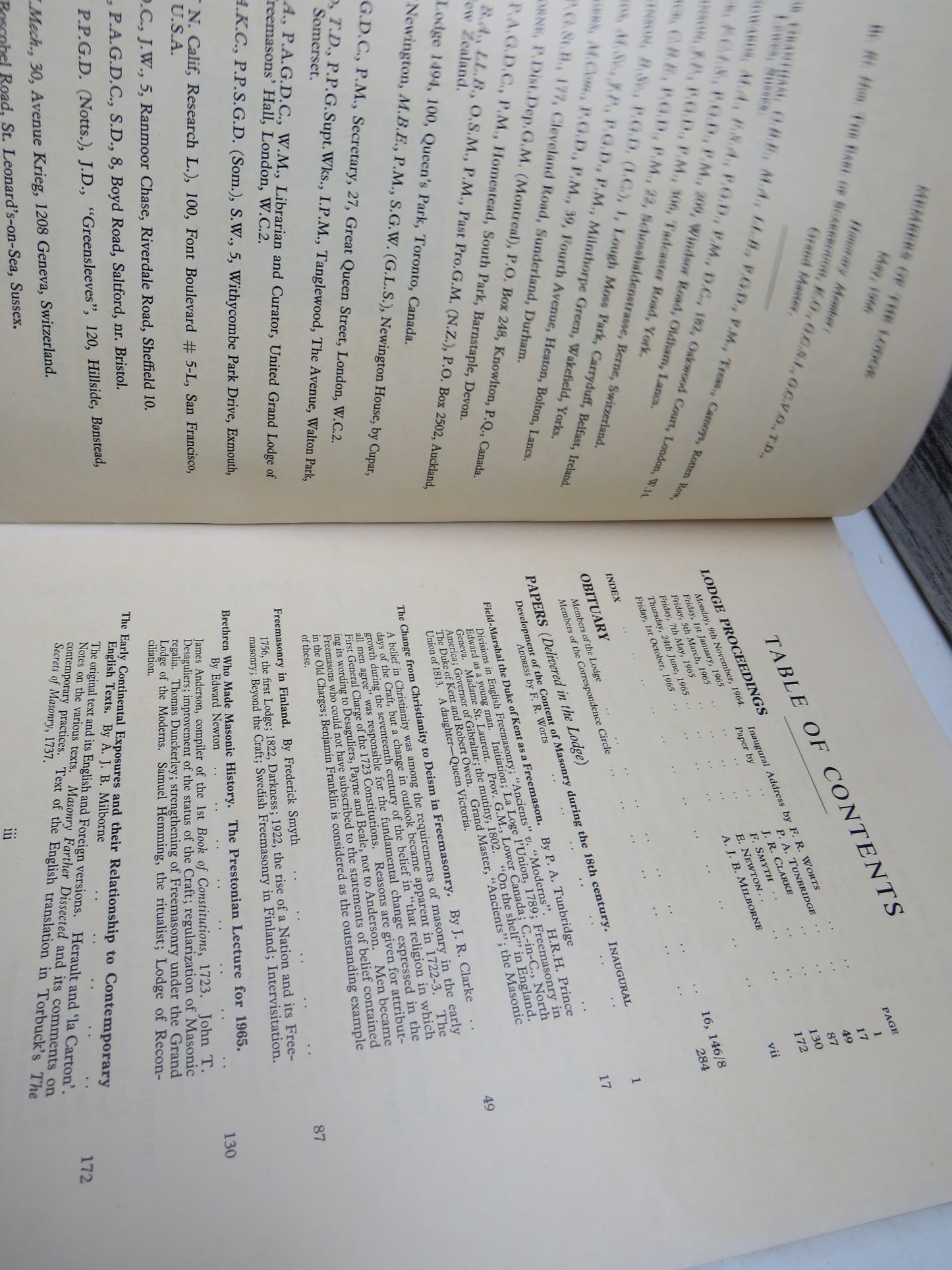 Ars Quatuor Coronatorum  Volume LXXVIII Transactions of Quatuor Coronation Lodge No. 2076 London 1963