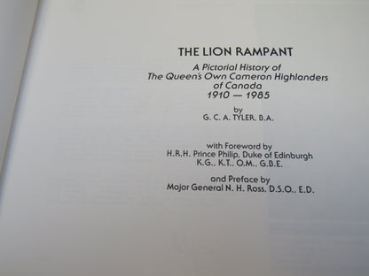 The Lion Rampant A Pictorial History of The Queen's Own Cameron Highlanders of Canada 1910-1985 By G book image 5