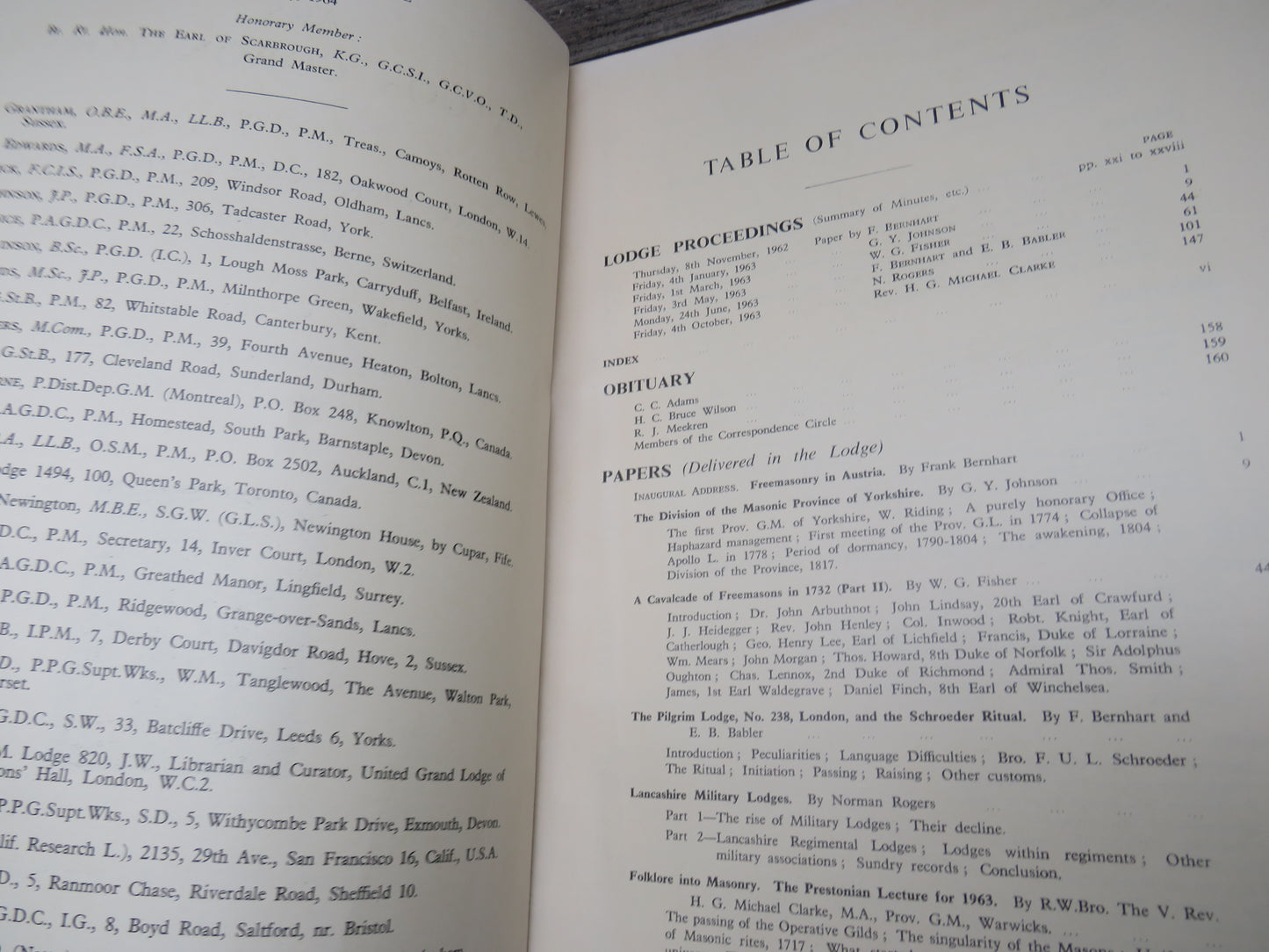 Ars Quatuor Coronatorum Transactions of Quatuor Coronation Lodge No. 2076 London 1963