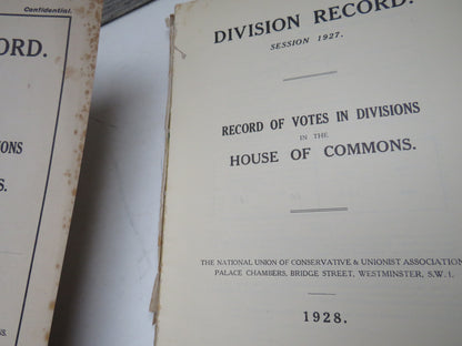 Division Record 1924-25, 1927 & 1928 Record of Votes In Divisions In The House of Commons Cyril Lloy book image 2