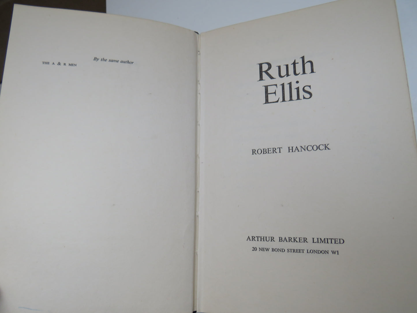 Ruth Ellis By Robert Hancock 1963 1st Edition