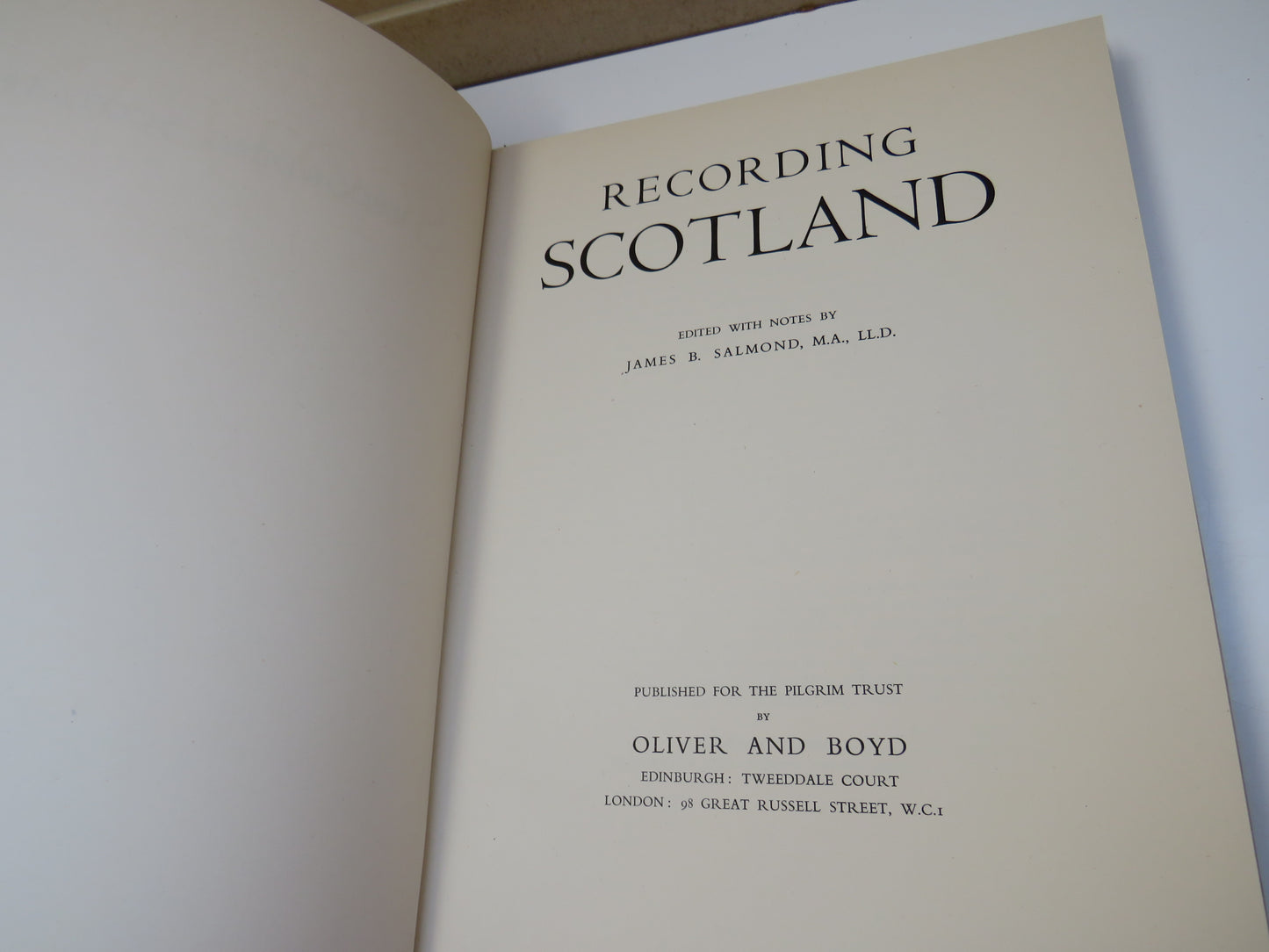 Recording Scotland Edited with Notes by James B. Salmond, 1952