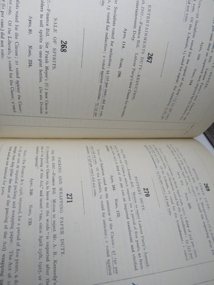 Division Record 1924-25, 1927 & 1928 Record of Votes In Divisions In The House of Commons Cyril Lloy book image 4
