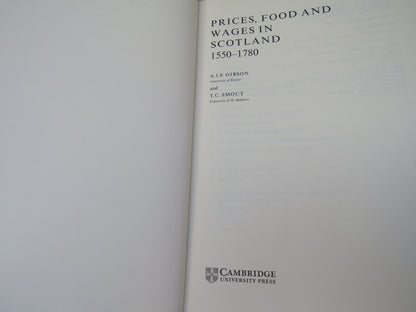 Prices, Food and Wages In Scotland 1550-1780 A.J.S. Gibson and T.C. Smout 1995 book image 5