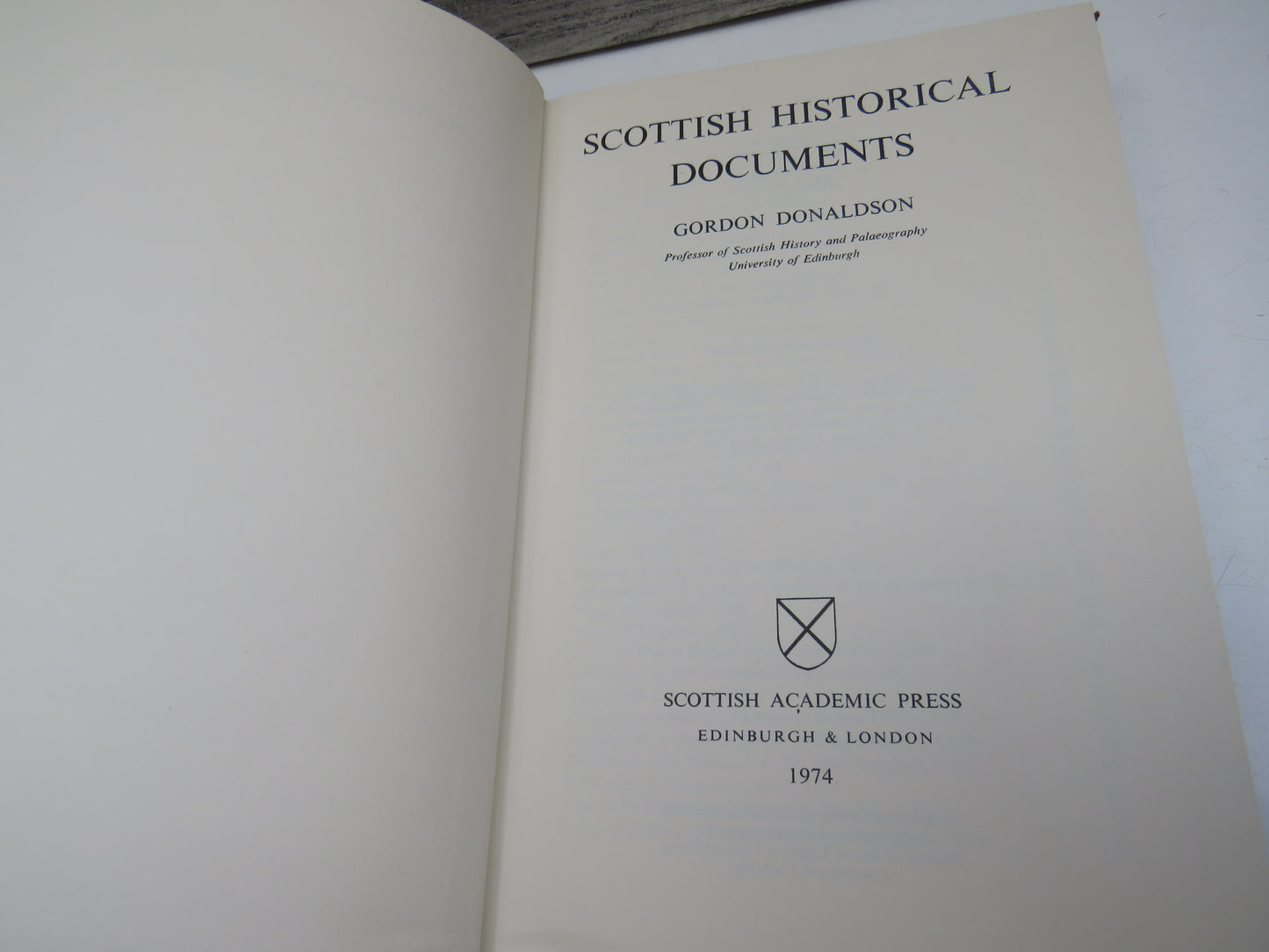 Scottish Historical Documents By Gordon Donaldson 1974