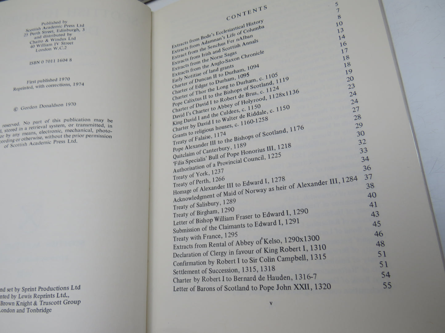 Scottish Historical Documents By Gordon Donaldson 1974