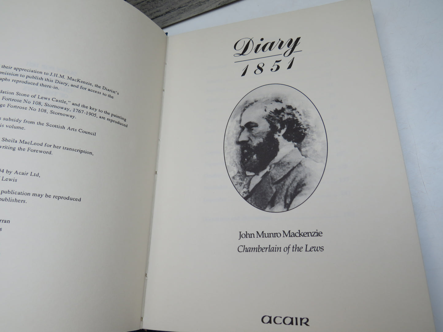 Diary 1851 By John Munro Mackenzie Chamberlain of the Lews 1994