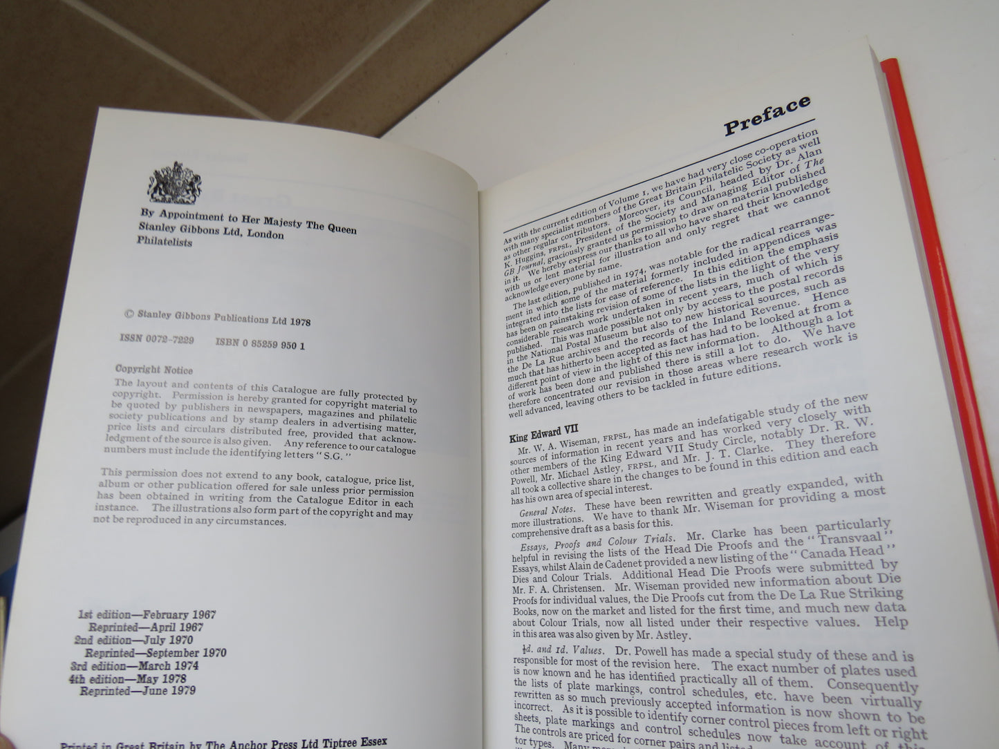 Stanley Gibbons Great Britain Specialised Stamp Catalogue Volume 2 King Edward VII to King George VI Fourth Edition 1978