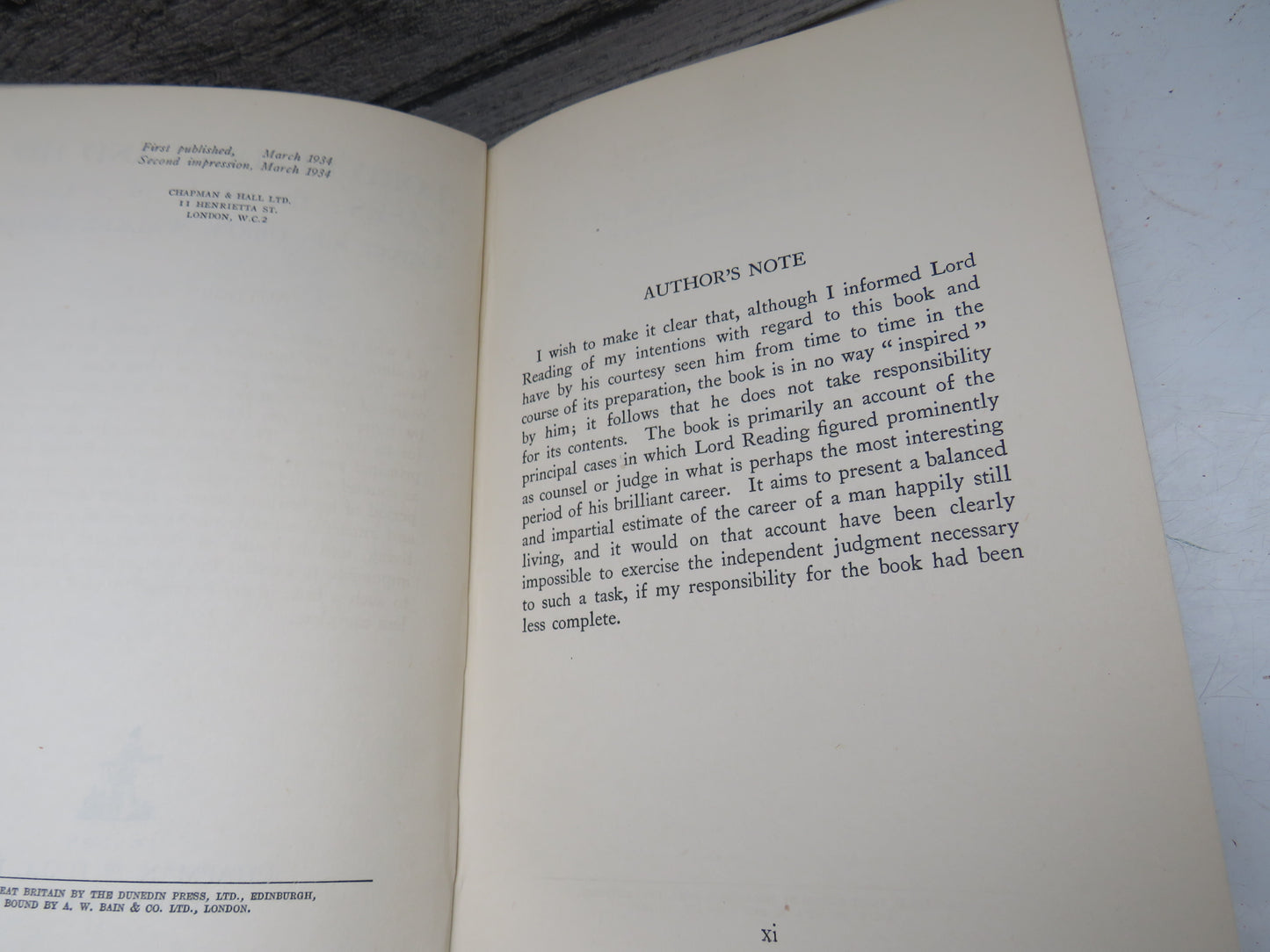 Lord Reading and Cases: The Study of a Great Career By Derek Walker-Smith 1934