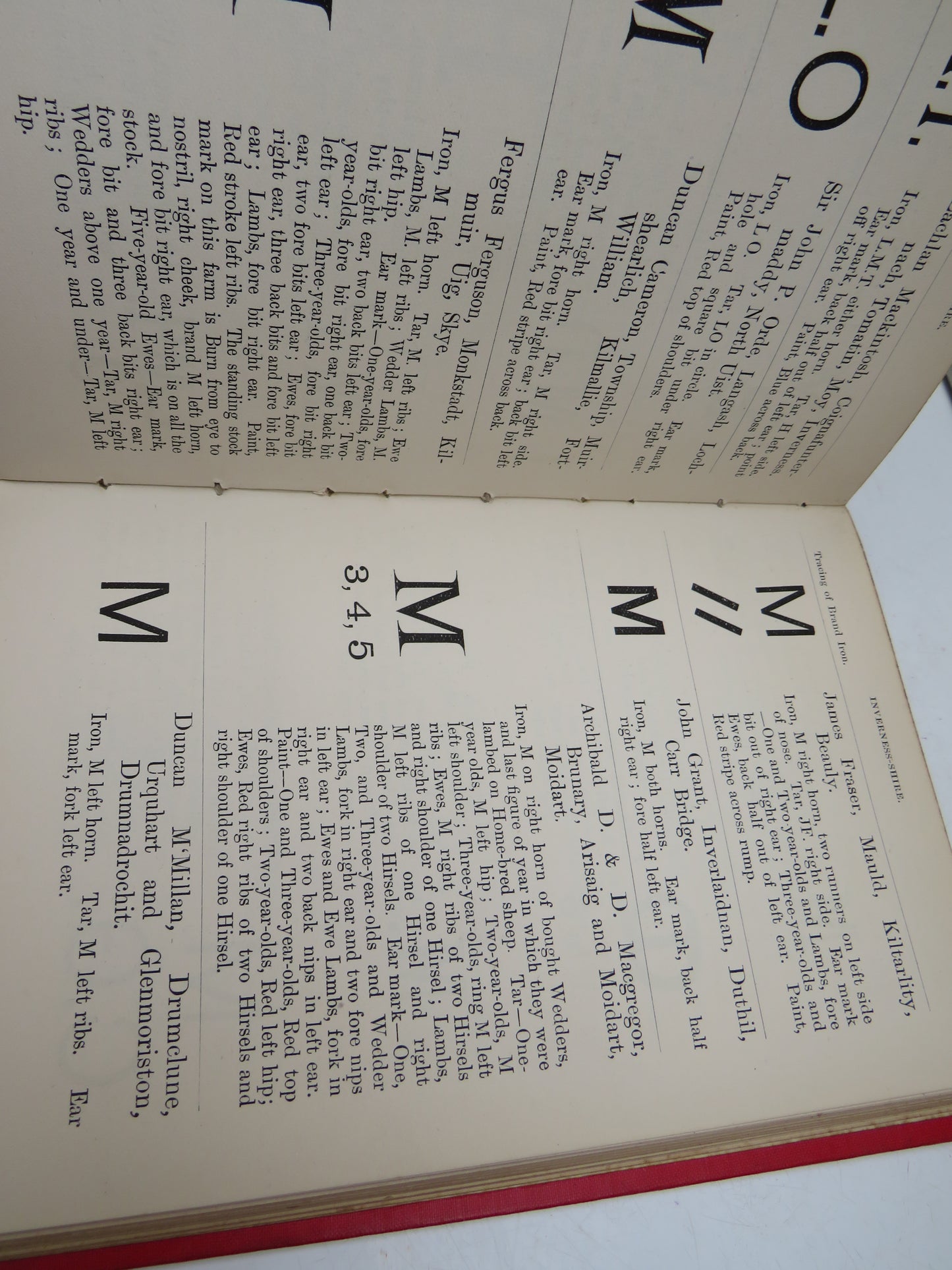 List of Sheep Marks For The Counties of Aberdeen, Banff, Forfar, Kincardine, Elgin and Moray, Nairn and Inverness 1897