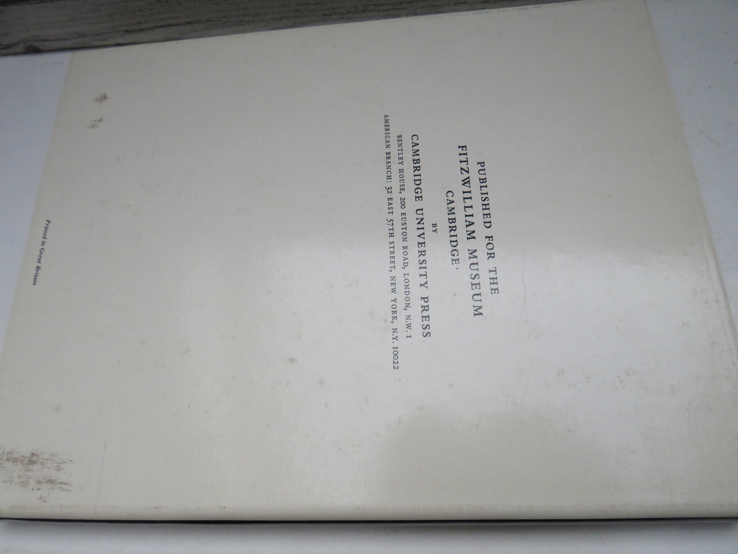 A Catalogue of The Greek and Roman Sculpture In The Fitzwilliam Museum Cambridge By Ludwig Budde and Richard Nicholls 1967