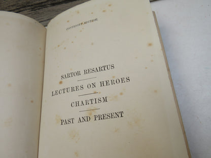 Sartor Resartus Lectures On Heroes Chartism Past and Present By Thomas Carlyle 1894 book image 3