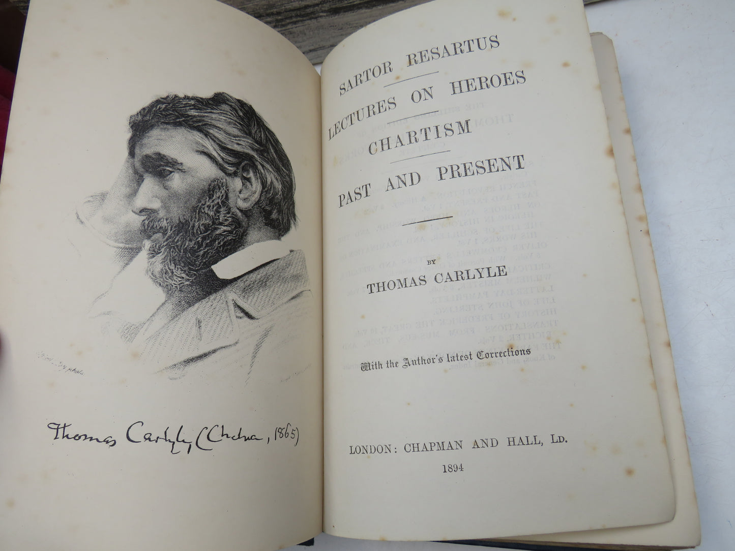 Sartor Resartus Lectures On Heroes Chartism Past and Present By Thomas Carlyle 1894