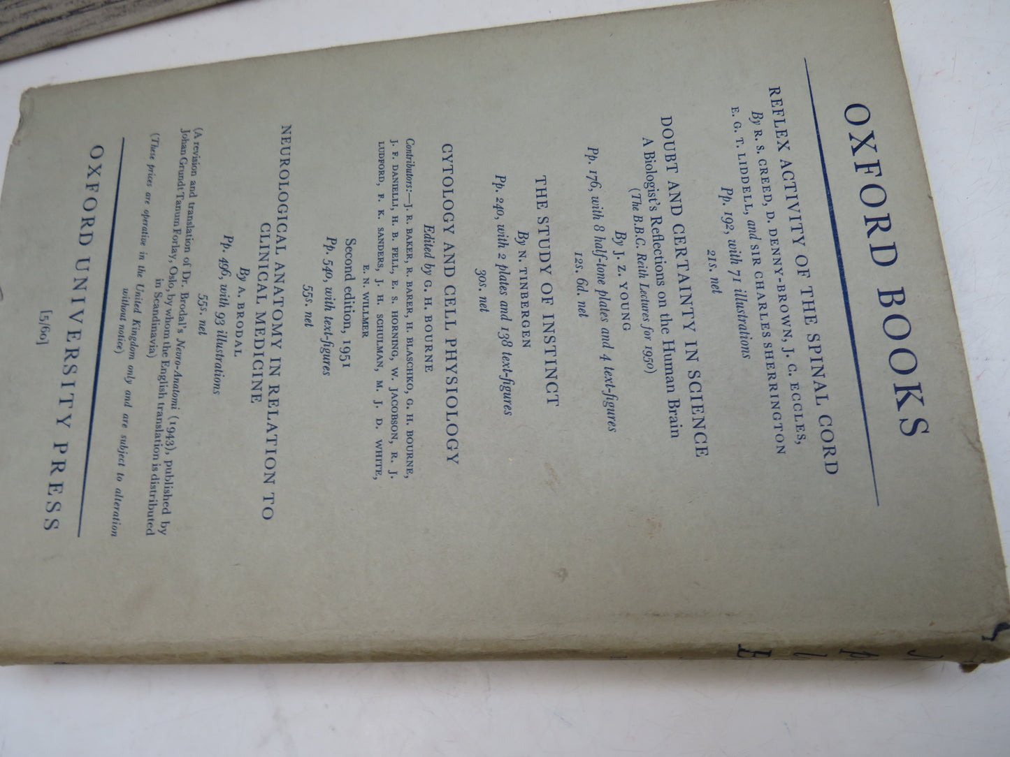 The Neurophysiological Basis of Mind The Principles of Neurophysiology By John Carew Eccles 1960
