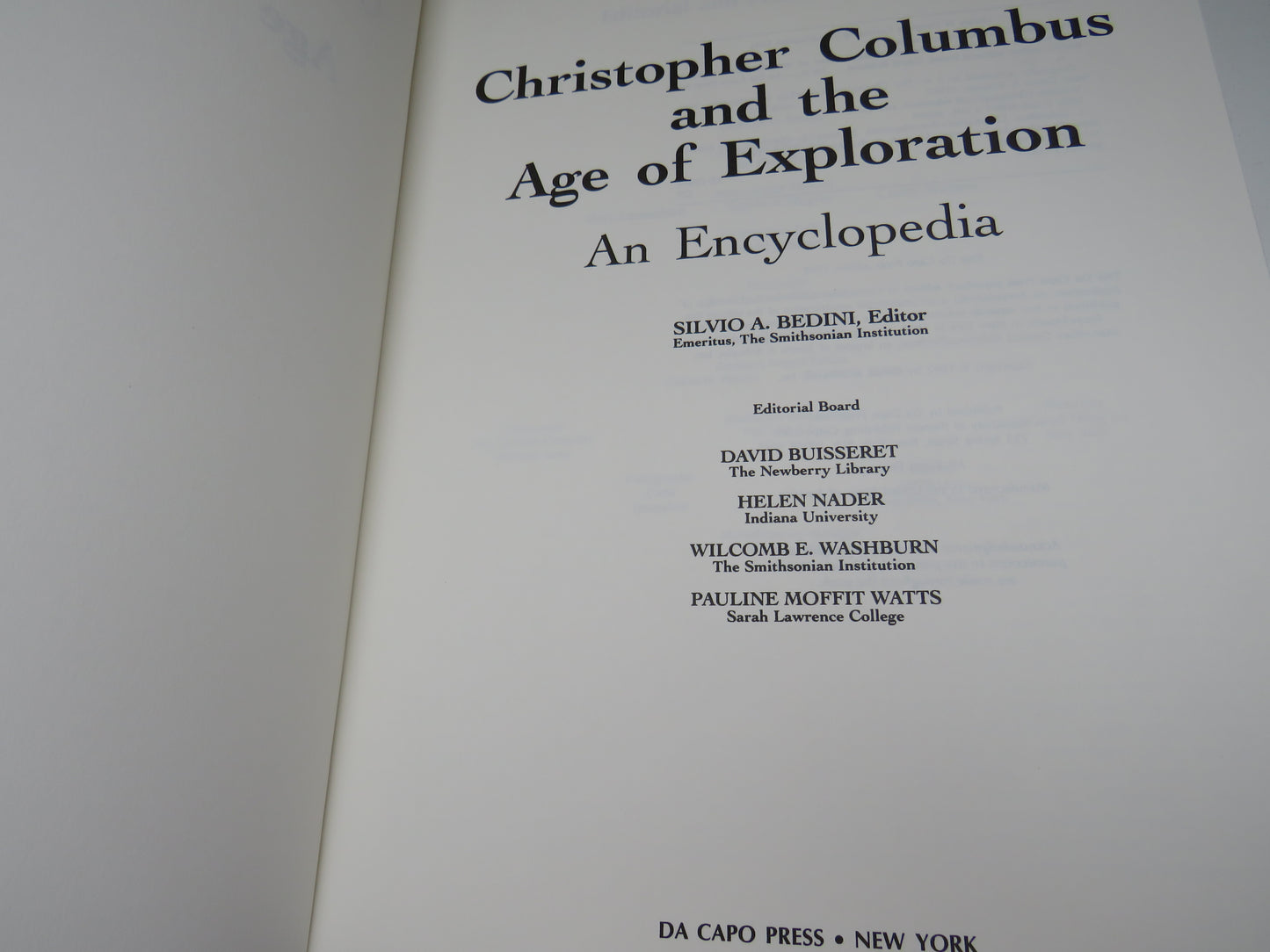 Christopher Columbus and the Age of Exploration, An Encyclopedia edited by Silvio A. Bedini, 1998