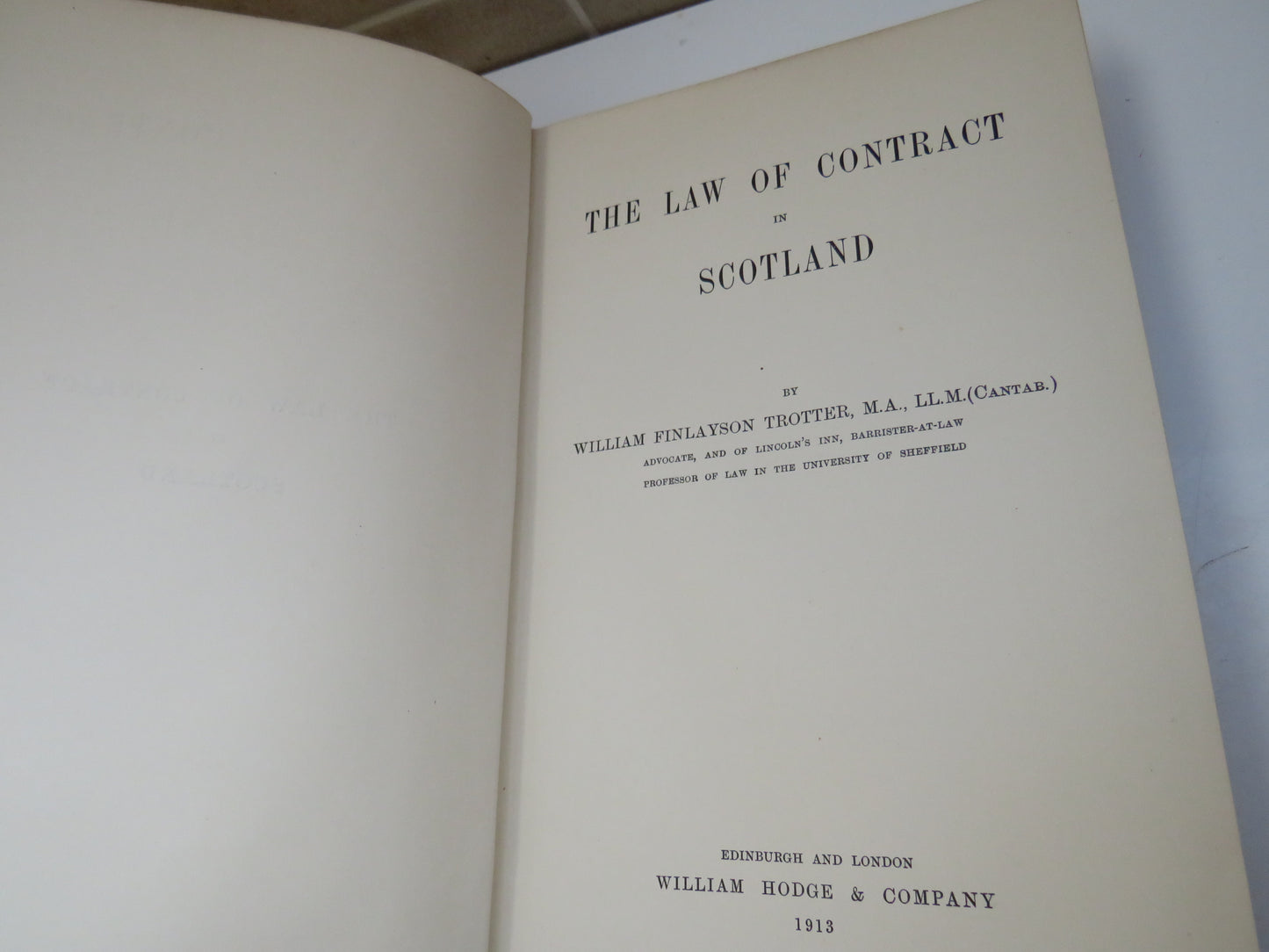 The Law of Contract in Scotland by William Finlayson Trotter, 1913