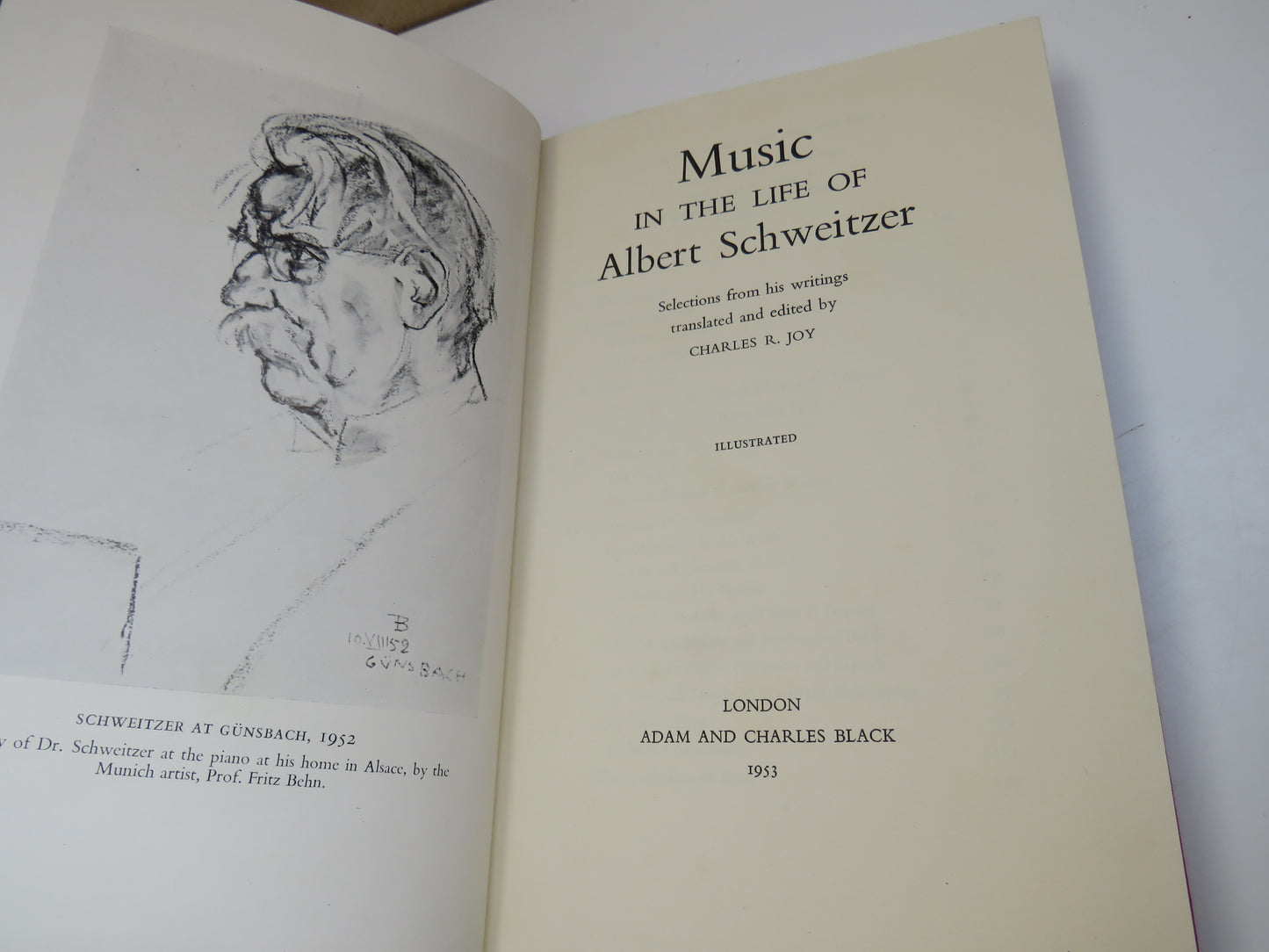 Music In The Life of Albert Schweitzer, Selections from his writings translated and edited by Charles R. Joy, 1953