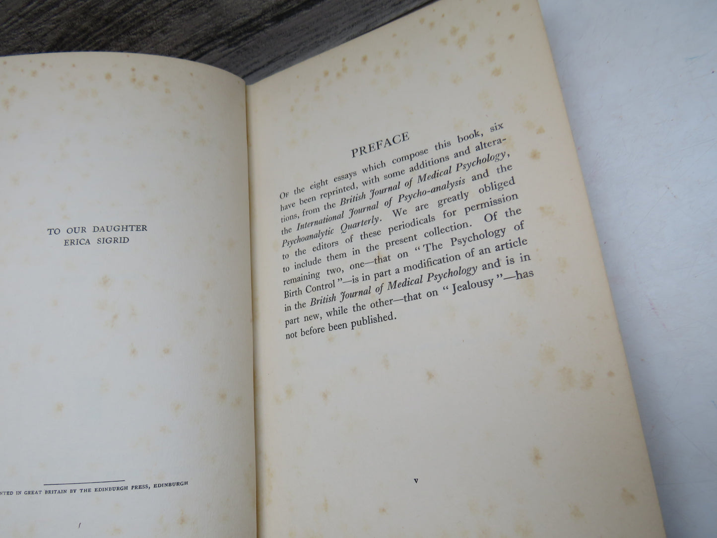 Men and Their Motives Psycho-Analytical Studies By J.C. Flugel 1934 1st Edition