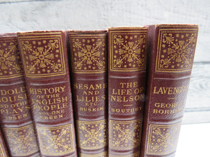 7 Volumes of "John O' London's" Home Library To Include "Sesame and Lilies etc" By Ruskin, "The Life of Nelson" By Southey ...