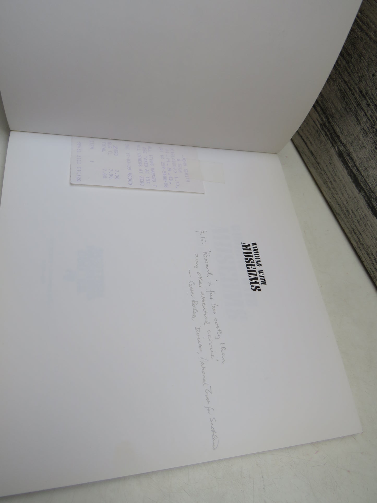 Working With Museums Edited by Timothy Ambrose 1988