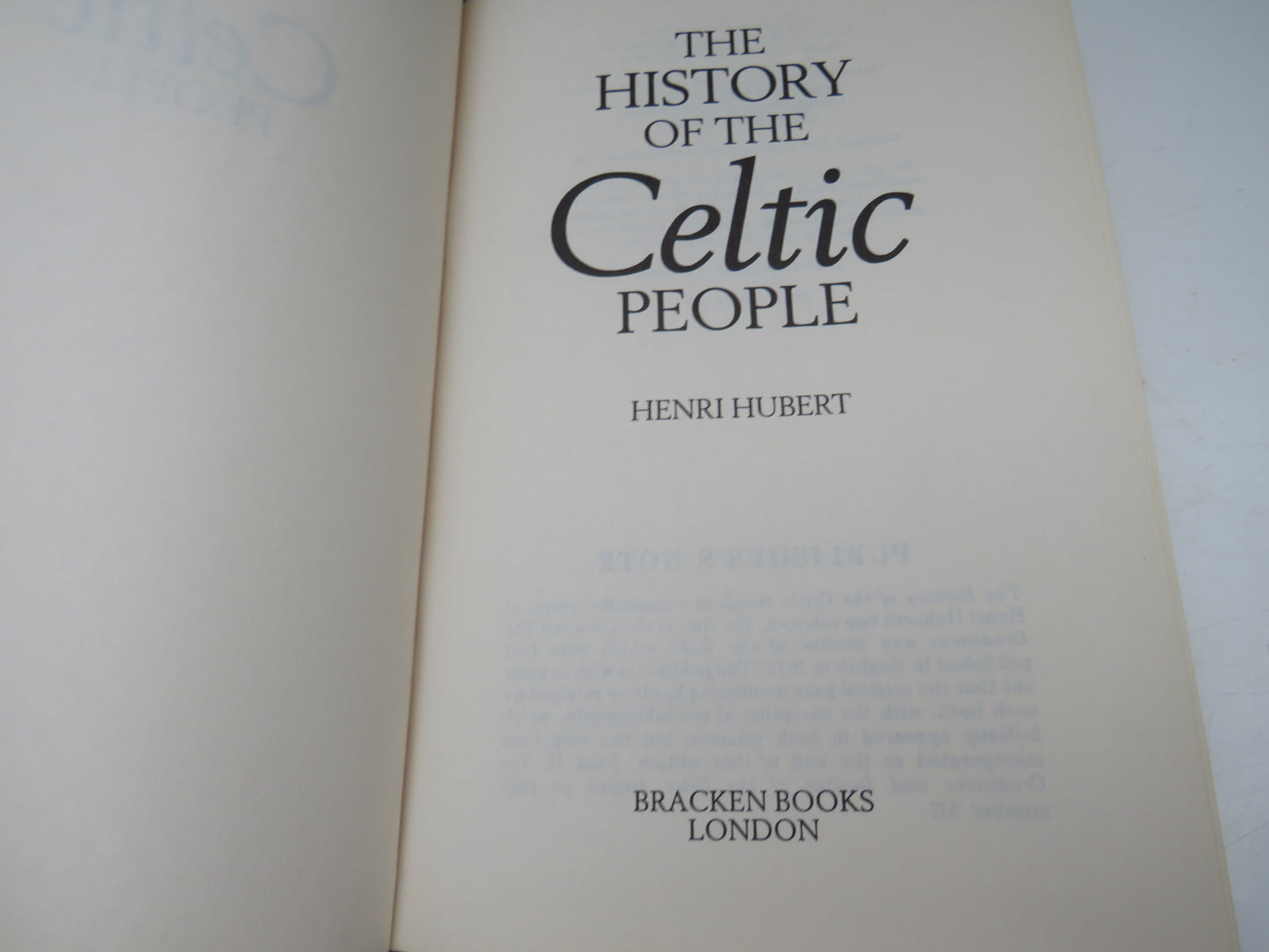 The History of the Celtic People by Henri Hubert, Book 1, 1992
