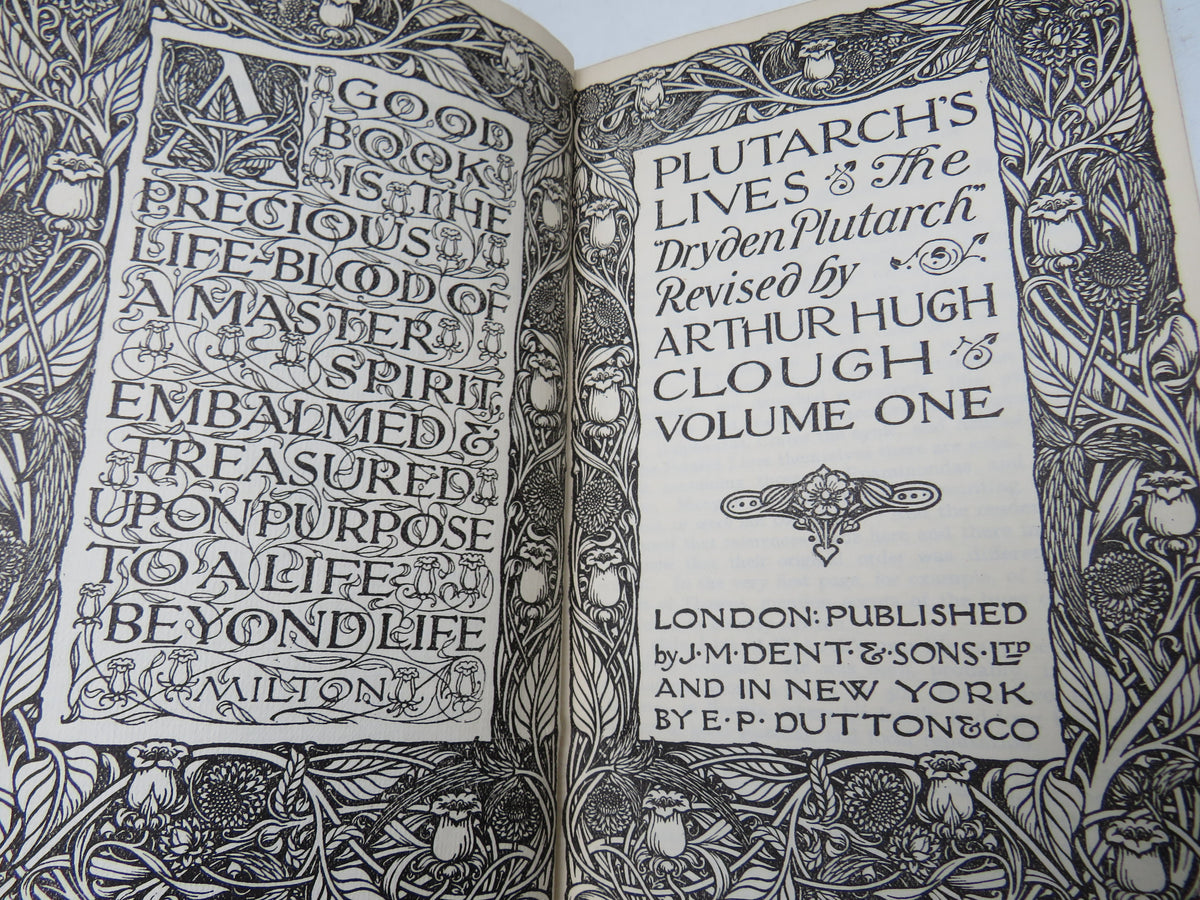 Plutarch's Lives & The Dryden Plutarch Revised By Arthur Hugh Clough In 3 Volumes