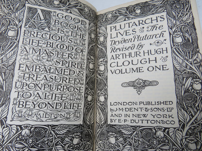 Plutarch's Lives & The Dryden Plutarch Revised By Arthur Hugh Clough In 3 Volumes