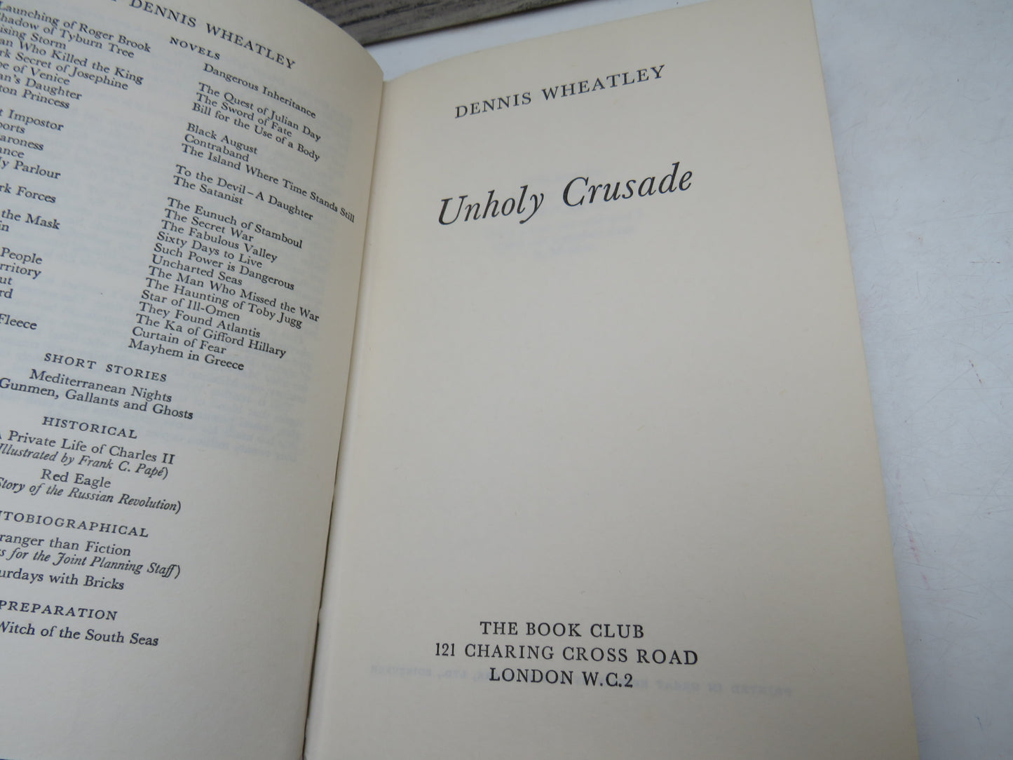 Unholy Crusade By Dennis Wheatley 1967