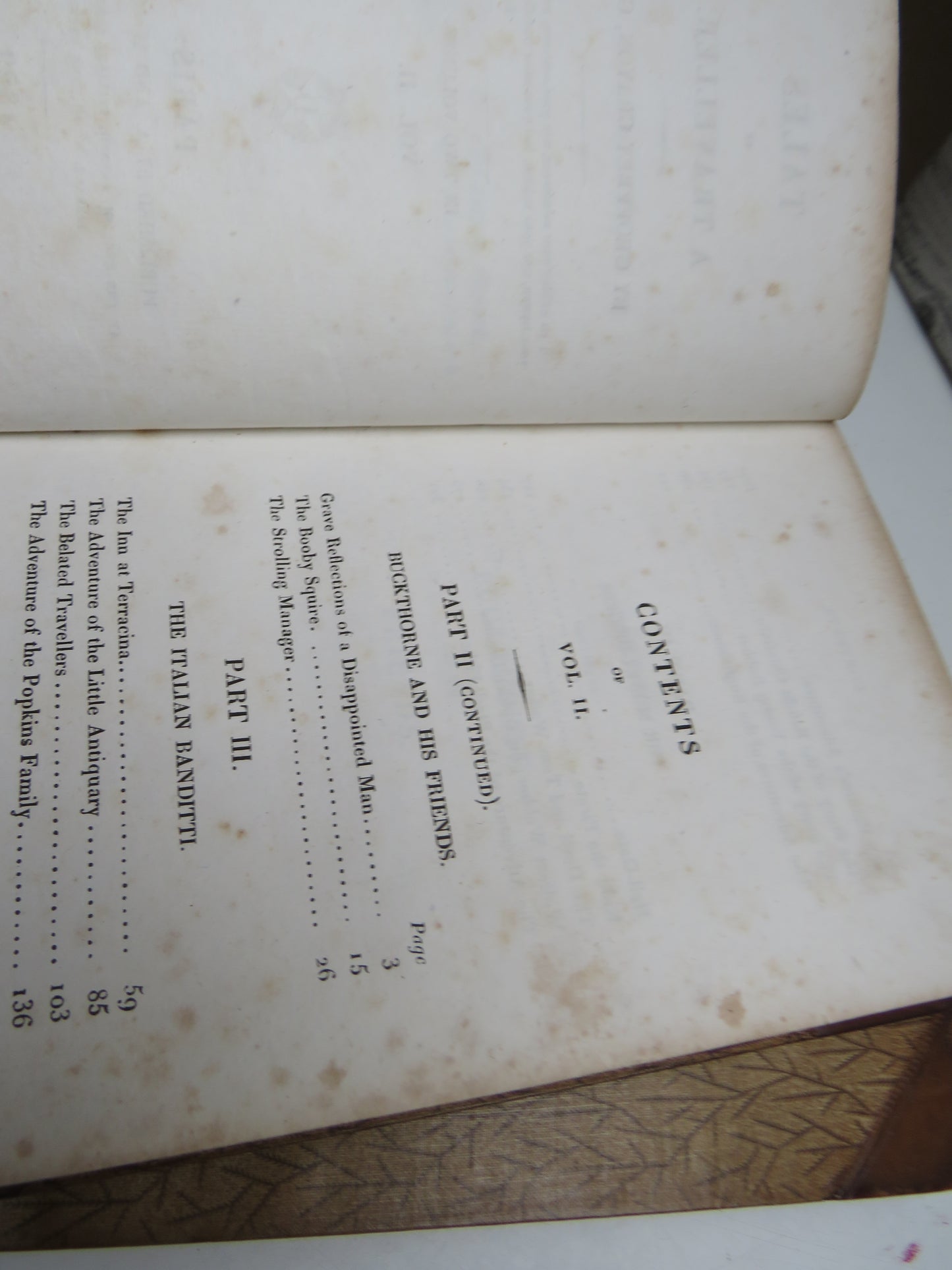 Tales of A Traveller By Geoffrey Crayon In Two Volumes 1829