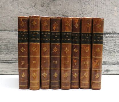 The History of England From The Invasion of Julius Caesar To The Death of George The Second By David Hume and T. Smollett 1824 In 8 Odd Volumes