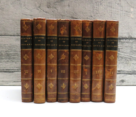 The History of England From The Invasion of Julius Caesar To The Death of George The Second By David Hume and T. Smollett 1824 In 8 Odd Volumes