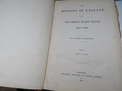 The History of England During The Thirty Years' Peace; 1816-1846 By Harriet Martineau Vol II 1850